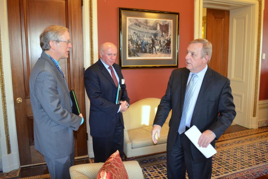 U.S. Senator Dick Durbin (D-IL) met with the Max Richtman, President of the National Committee to Preserve Social Security and Medicare, to discuss Social Security, Medicare and Medicaid.